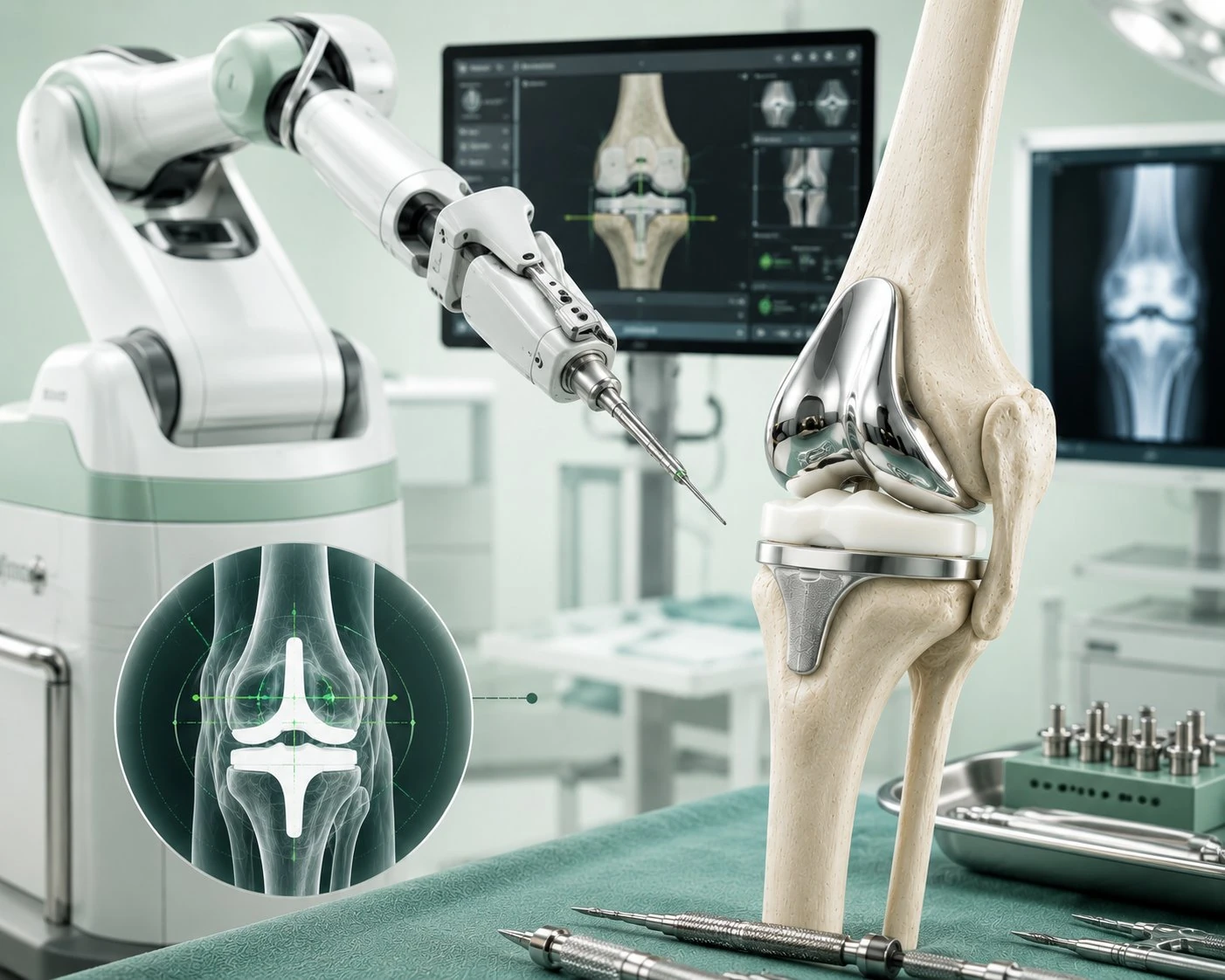 Robotic knee replacement surgery illustration for Dr Hatif Siddiqui in Lucknow